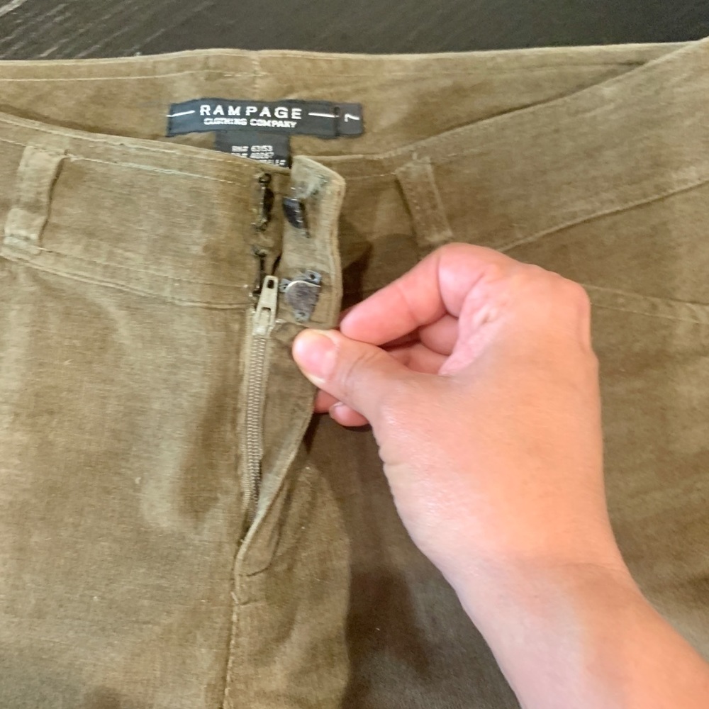 Vintage Y2K Unique Green pants Flare Pants sz 7 junior vintage 1900s boho - Picture 8 of 8